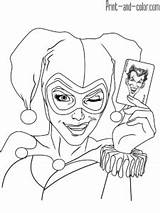 Harley Quinn Coloring Pages Joker Print Color Printable Dc Adults Card Universe Kids Sheets Adult Poison Ivy Book Drawing Outline sketch template