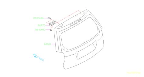 Subaru Forester Liftgate 60809sg0309p Genuine Subaru Part