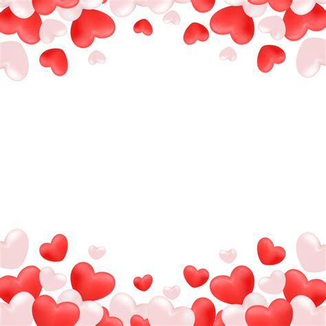 hearts border frame valentines day  png