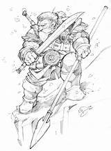 Dunbar Warcraft Bleistift Skizzen Comic Zwerg Malvorlagen Jacques Molay Bisley Deviant Fighter sketch template