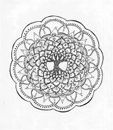 Mandala Tree Coloring Pages Template sketch template