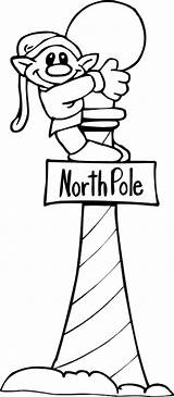 Coloring Pole North Pages Christmas Elf Drawing Sign Printable Light Reindeer Printables Coloring4free Santa Shelf Color Xmas Elves Post Hubpages sketch template