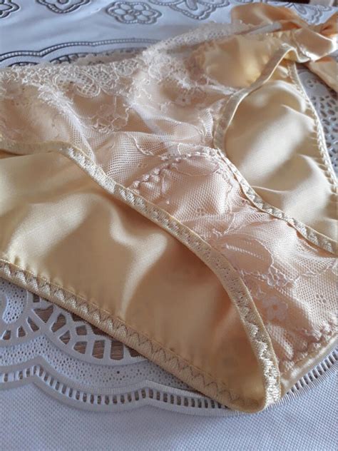 Silk French Panties With Ribbons Satin French Knickers Satin Etsy
