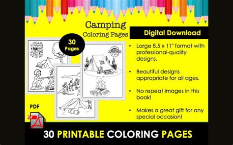 printable camping coloring pages  kids