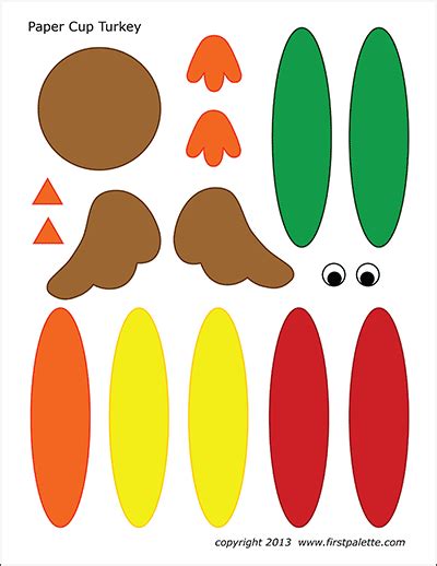 paper cup turkey templates  printable templates coloring pages