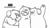 Bears Bare Coloring Pages Printable Bear Cartoon Top Sheets Trio Scribblefun Version Print Choose Board sketch template