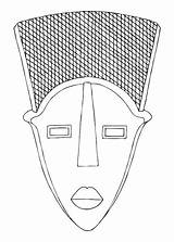African Masks Coloring Template Pages Tribal Templates Sketch Kids sketch template