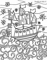 Coloring Ship Pages Pirate Sunken Drawing Doodle Ships Alley Sheets Color Kids Colouring Getdrawings Draw Boat Pirates sketch template