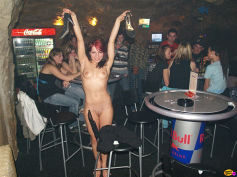 naked drunk wife in bar