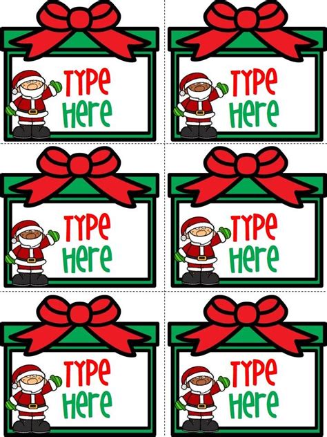 printable  editable christmas gift tags  teachers