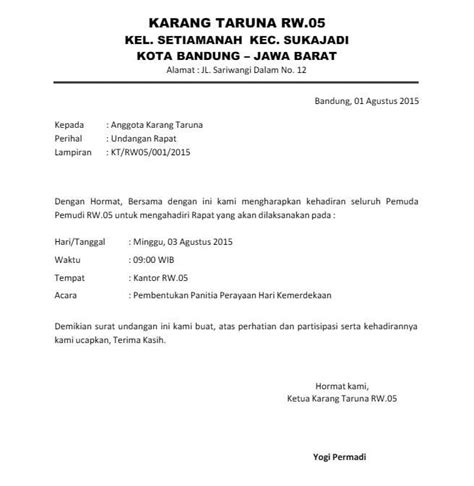 Contoh Surat Undangan Audiensi Suratmenyuratnet