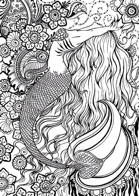 mermaid coloring pages  adults images  pinterest