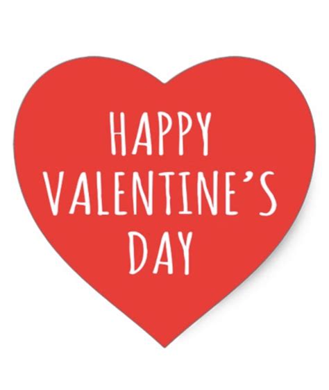 Happy Valentine S Day Red Heart Heart Sticker Zazzle Happy