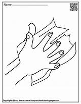 Hand Germs Washing Coloring Pages Set Pdf Book Click sketch template