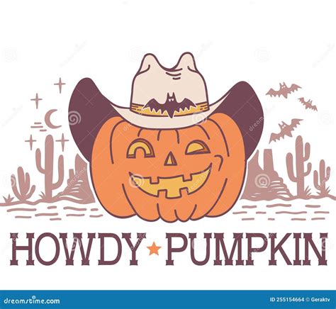 halloween pumpkin cowboy vector printable illustration halloween
