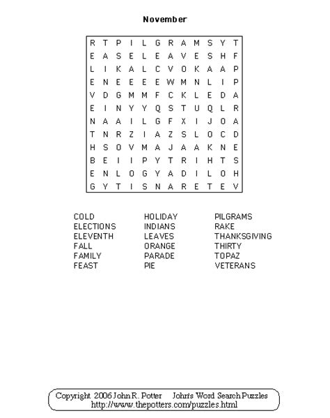 johns word search puzzles kids november