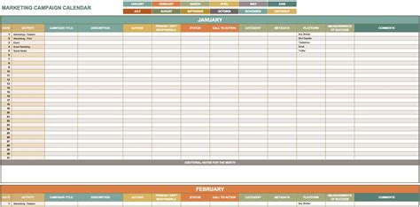marketing calendar templates  google excel  word formats