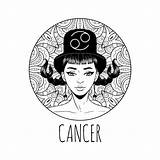 Cancer Horoscope Signe 30seconds Segno Zodiaque Cancro Symbole Astrology Materiale Adulta Illustrativo Zodiaco Gemini Leo sketch template