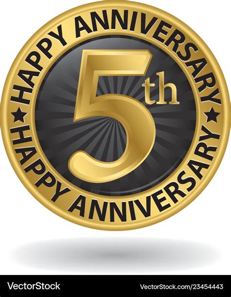 happy  years anniversary gold label royalty  vector