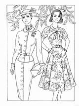 Coloring Pages 1950s Haven Creative Fashion Book Printable Books Fashions Vintage Adult Adults Sheets Color Truck Fabulous Historical Print sketch template