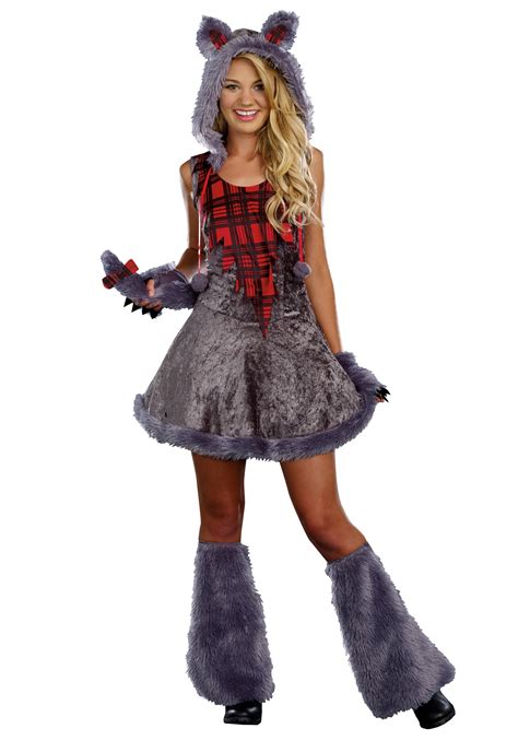 teen full moon sassy werewolf costume