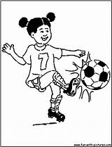 Soccer Coloring Playing Girl Fun Pages Printable Kids sketch template