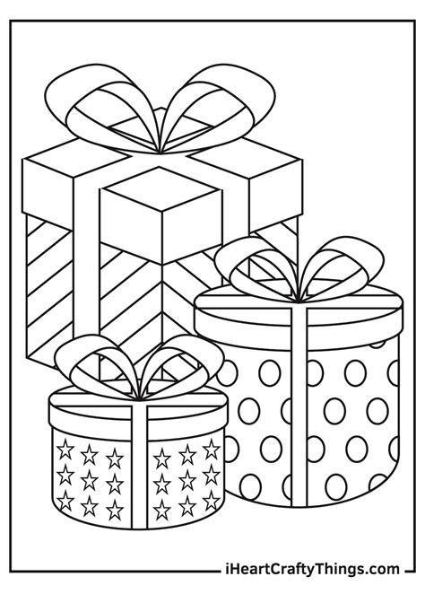 christmas presents colouring pages