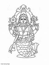 Coloring Pages Saraswati Getcolorings Gods Indian sketch template