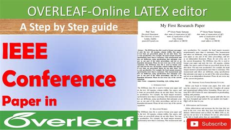 write  ieee research paper  latex overleaf youtube