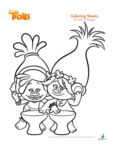 trolls coloring pages printable  getcoloringscom  printable