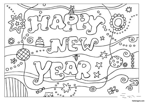 happy  year  colouring pages