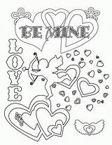 Coloring Valentines Pages Printable Cards Popular sketch template