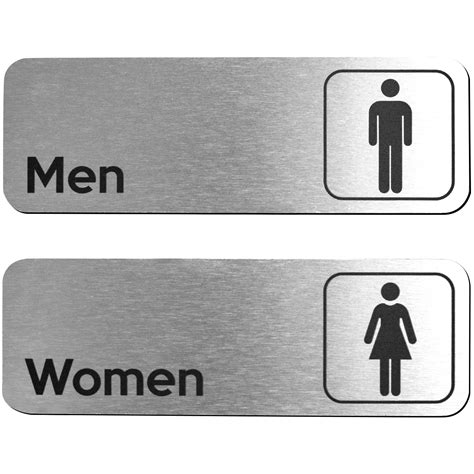 buy restroom signs brushed aluminum set   men  women modern