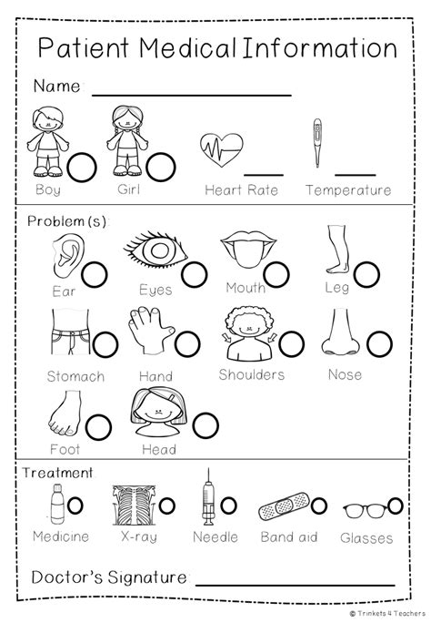 play printables pretend doctor forms  grab  doctor tools coat