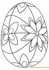 Pages Eggs Detailed Easter Flower Coloring Color Online sketch template