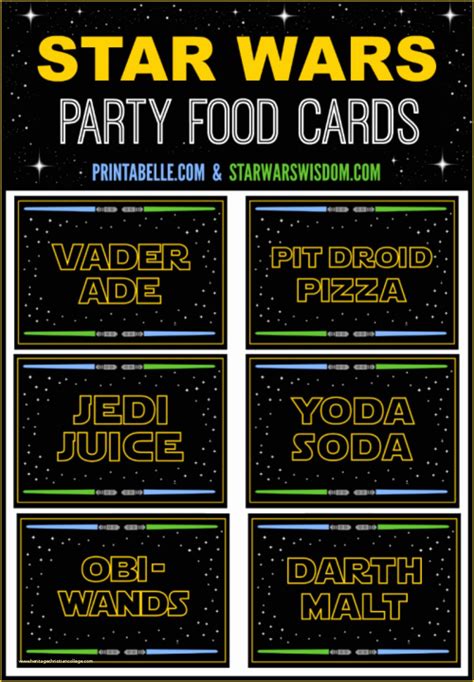 star wars food labels template  heritagechristiancollege