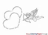 Coloring Pages Valentine Cupid Hearts Sheet Title sketch template