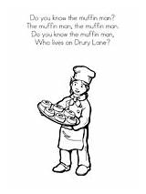 Muffin Man Nursery Rhyme Prekinders Printable Printables Rhymes Little Old sketch template