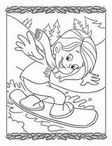 Coloring Pages Girl Skiing Snowboard sketch template