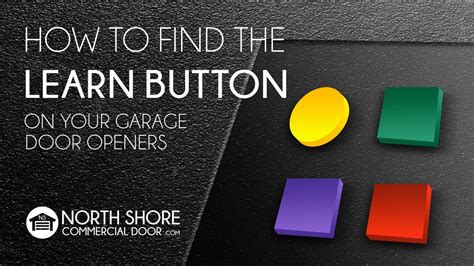 find  learn button   garage door operator youtube