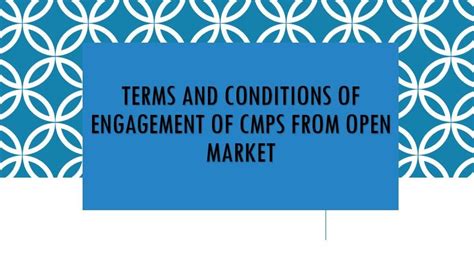 terms  conditions  engagement  cmps  open market govtempdiary news