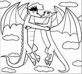 Dragoness Kissing sketch template