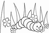 Worms Coloring Pages Creeping Cartoon Garden Cute sketch template