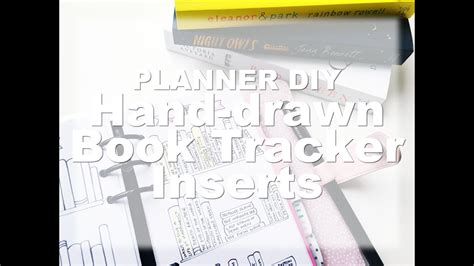 diy illustrated planner inserts bookshelf book tracker tbr tracker youtube