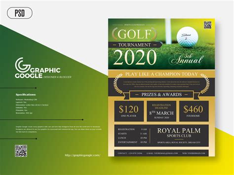 modern golf tournament flyer template graphic google tasty