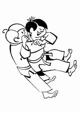 Judo Colorier Judokas Coloriage Kiezen Jiu Jitsu sketch template