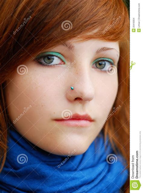 colorful redhead teen with attitude stock images image