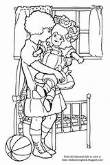 Hug Color Doll Coloring Mother sketch template