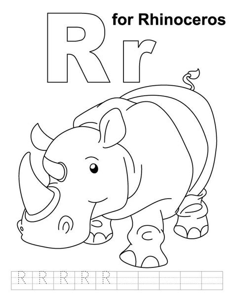 rhino preschool printable  rhinoceros coloring page