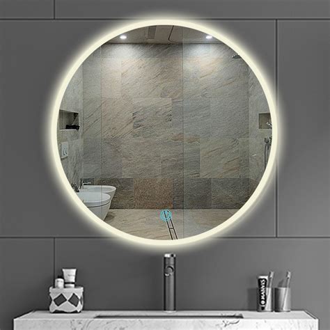 sun disc edged  glow led  bathroom mirror warm white light ubicaciondepersonascdmx